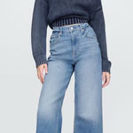 Gap NWT  High Stride Wide-Leg Ankle Jeans size 8 petite denim high rise Photo 0