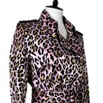 Joan Rivers  Trench Coat Belted Classic Pink Leopard Multi Women’s Size Small Photo 5