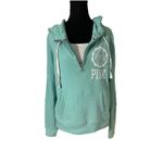 PINK - Victoria's Secret Victoria's Secret PINK Mint Green Half Zip Hoodie Coquette Sporty Women Sz M Photo 2