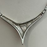 Monet Vintage  Choker Sliver Tone Statement Triangle V Shaped Photo 2