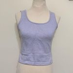 St. John  Knit Tank Top Stretch Lavender Square neckline Side Slits Size 4P Photo 5