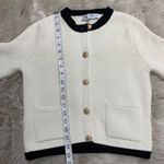 ZARA GOLDEN BUTTON KNIT CARDIGAN SWEATER BLACK WHITE MEDIUM Photo 4