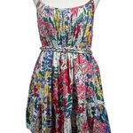Aakaa  Dress Women M Floral Multicolor Tie Mini Tank Tiered Cottage Concert Boho Photo 0