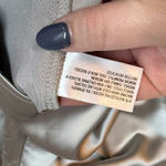 Wild Fable Women XS Silver Metallic Square Long Bell Sleeve Satin MIdi Dress New Photo 7