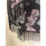 Hot Topic  Floral skulls Fringe Kimono Duster Sheer xXL Cover Up Bohemian Photo 3
