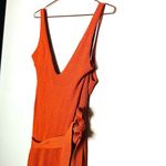 The Jetset Diaries Flowers on the Wall Rustic Orange Wrap Tie Dress Size Large Photo 10