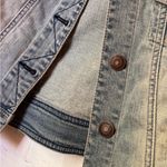 American Eagle  Outfitters Brown Leather Patch Denim Vest Photo 2