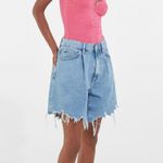 Bershka Pink Velvet Half Zip Up Bodysuit Top Shirt Photo 1