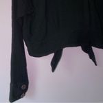 Free People XS Long Sleeve Top Black Gauze Muslin Cotton Photo 7