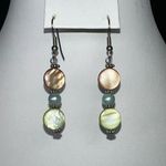 Dangle Freshwater Pearl Disc Earrings Photo 0