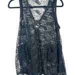 Magic  Mesh Crochet Lagenlook Oversized Sheer Sleeveless Blouse Size Medium Photo 0