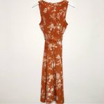 Entro  Orange Rust Floral Sleeveless Dress Size Small Photo 2