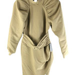 Lavish Lice Lavish Alice High Neck Pleated Raglan Mini Dress Open Back Belted Beige 6 Photo 0