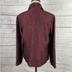 Chico's 0 Zip Up Jacket Womens S Maroon Textured Shimmer Pockets Lined Collar Photo 3