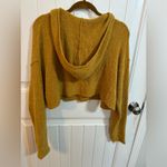 Free People  Mustard Cropped Wool Blend Soft Hoodie Photo 4