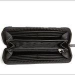 Kate Spade Floral Canvas Zip Wallet Black Blue Flower Print Card Holder NWT Photo 1