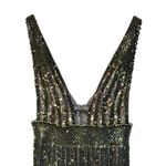 NWT Mandalay Gunmetal Beaded Fringe Cocktail Party Formal Mini Dress Womens Sz 4 Silver Photo 1