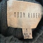 Moon River  Blue Distressed Ribbed Turtleneck Sweater Size Medium Wool Blend Photo 14