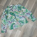 ZARA  Paisley Satin Button Up Blouse White Multi Small Photo 11