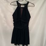 HOLIPICK WO SIZE LARGE BLACK MESH SHEER INSET RUCHED MIDDLE ONE PIECE SWIMSUIT Photo 5