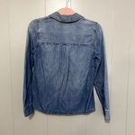 Madewell  Dark Wash Denim Pockets Popover Long Sleeve Classic Preppy Top XS Photo 4