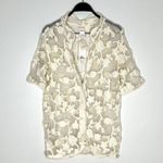 Agua Bendita NEW  x Revolve Axel Crochet Floral Button Front Top in cream Photo 1