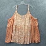 Torrid NWT Babydoll Crinkle Gauze Cami Tank Top Peach Floral Boho Beach Size 5XL Photo 1