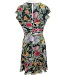 Talbots ‎ Floral 100% Silk Fit and Flare Lined Dress 8P Petite Back Zip Ruched Photo 2