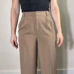 Open Edit  High Waist Wide Leg Trousers in Deep Tan Size XS Photo 0