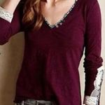 Anthropologie  Little Yellow Button Lata Crochet Long Sleeve Top Photo 0