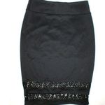 Carmen Marc Valvo New NWT Womens Medium Carmen by Marc Valvo Skirt Black M Lace Inset Knee Work Photo 0