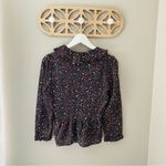 Madewell  Silk Ruffle Wrap Blouse Starry Night Print Sz XS Photo 8
