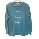 Loft Mint Seafoam Green Thin Light Holiday Sweater mohair wool blend small Photo 3