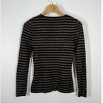 & Other Stories &Other Stories Striped Ribbed Knit Sweater Size Small S Black Gold Metallic Photo 4