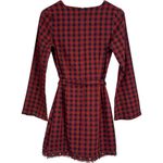 Le lis  Plaid Dark Orange Navy Blue Fit & Flare Western Dress Size Small NWT Photo 10