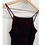 Be Smart Made in USA Maroon Velvet Sparkle Maxi Halter Dress Slit Gown Size 9/10 Red Photo 4