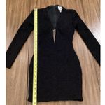 Sherri Hill  Plunging mesh Neckline Bodycon Mini Evening Dress Shimmer Black 2 Photo 4