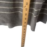 Gap  Women Medium‎ Grey Merino Wool Blend V Neck Striped Long Sleeve Sweater Photo 7