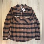 BKE  Brown and Black Striped Shirt button up top button down Photo 0
