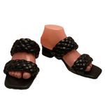 Wild Diva BLACK FAUX LEATHER BRAIDED SLIDE SANDALS (6.5) Photo 5