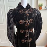 Antique Victorian Coat Overcoat Brown Velvet Velour Fur XS S Small M Medium Photo 2