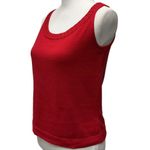 Liz Claiborne Liz Claiborne Lizsport Pettite Sleeveless Sweater Top Size SP Red Cozy Knit Photo 1