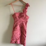 BCBGMAXAZRIA BCBG‎ Evangeline Dress One Shoulder in Coral Reef Photo 3