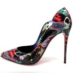 Christian Louboutin  Hot Chick 100mm Patent Starlight Heel Neon Pumps Siz… Photo 8