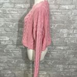 Boohoo  Pink Cropped Cable Knit Sweater Photo 3