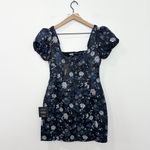Lulu’s Dramatic Beauty Black Floral Jacquard Puff Sleeve Mini Dress NWT Size XS Photo 1