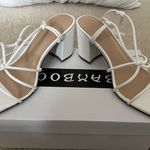 Bamboo White Strappy Block Heel Sandals Photo 0