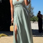 Lulus NWT Lulu’s Dreamy Destiny Sage Green Pleated Backless Maxi Dress 👗 Photo 8