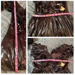 Entro Red Dress  Glean On Silver Ash Ruffle Yoke Mini Dress Metallic Silver M J Photo 11