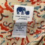 John robshaw for lucky floral pattern cotton tassel dress cottagecore long sleev Orange Photo 4